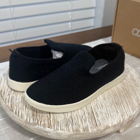 allbirds Smallbirds Wool Lounger Kids Youth 1 Slip On Sneaker Black Casual Shoe - Picture 1 of 10